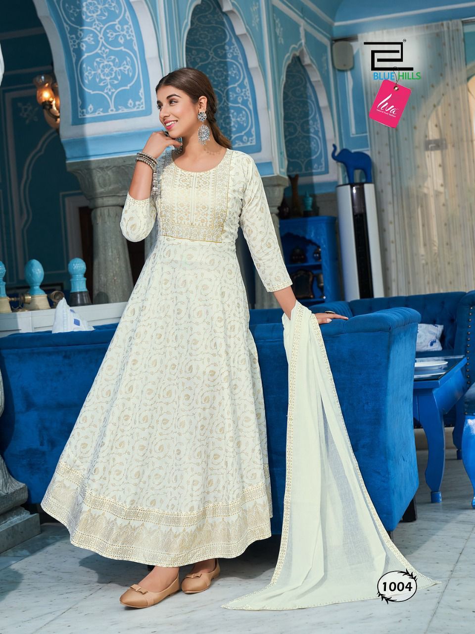Raksha Bandhan Fancy Festive Wear Rayon Printed Long Kurti With Dupatta collection